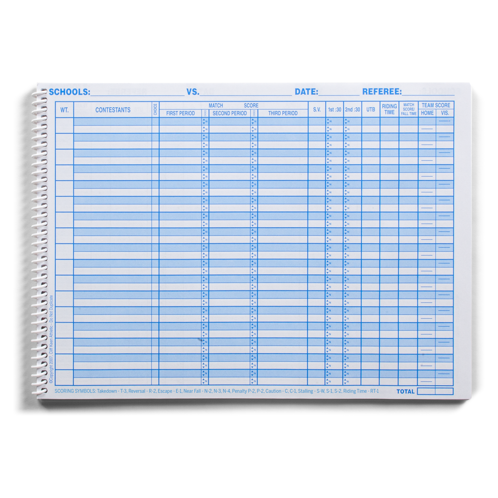 Cliff Keen Wrestling Scorebook - Thumbnail 5